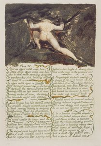 “岁月的岁月在他身上滚动......”，来自“Urizen的第一本书”的第9页，1794年（使用wc的彩色印刷浮雕蚀刻） 作者 威廉·布雷克